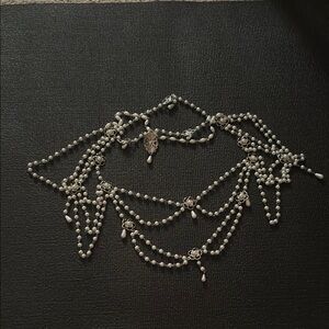 Elegant Silver Beaded Necklace